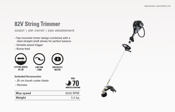 Greenworks Commercial 82V String Trimmer - Image 2